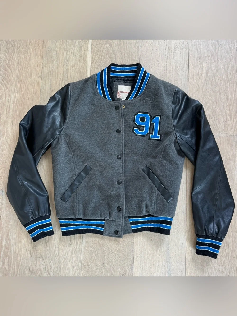 No Boundaries “91” Varsity Jacket // Size L (14-16)